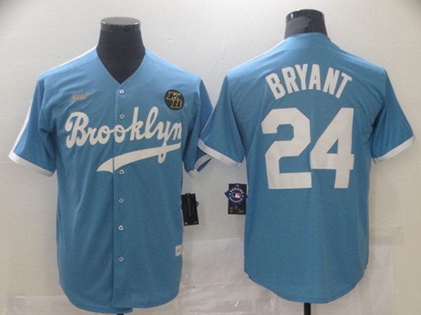 Men's Los Angeles Dodgers #24 Kobe Bryant Light Blue Stitched MLB Jersey